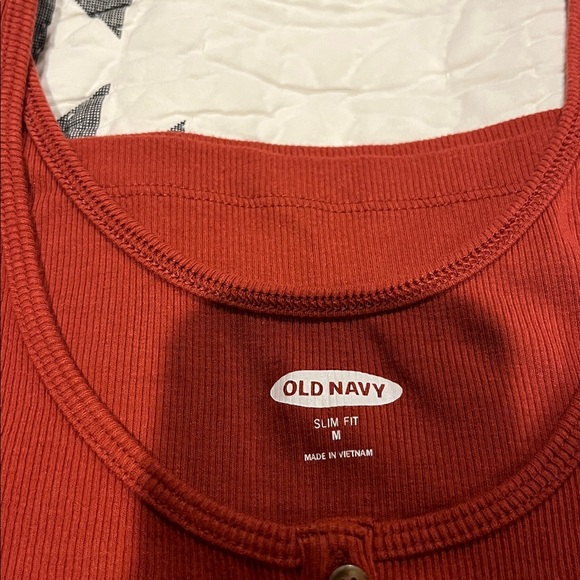 Old Navy Ribbed Henley Tank Top - Rust - Picture 3 of 3